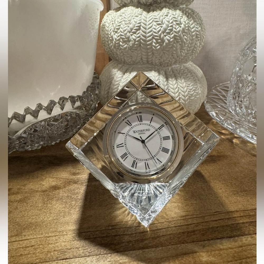 Vintage Waterford Crystal Clock - Waterford Crystal Desk Clock Paperweight Works